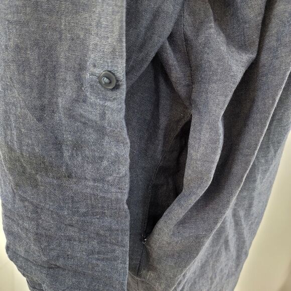 Wdny chambray blue oversized tunic top - Picture 6 of 10